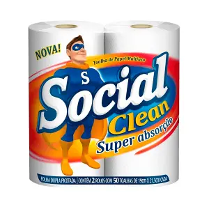 Papel Toalha Social Clean Folha Dupla